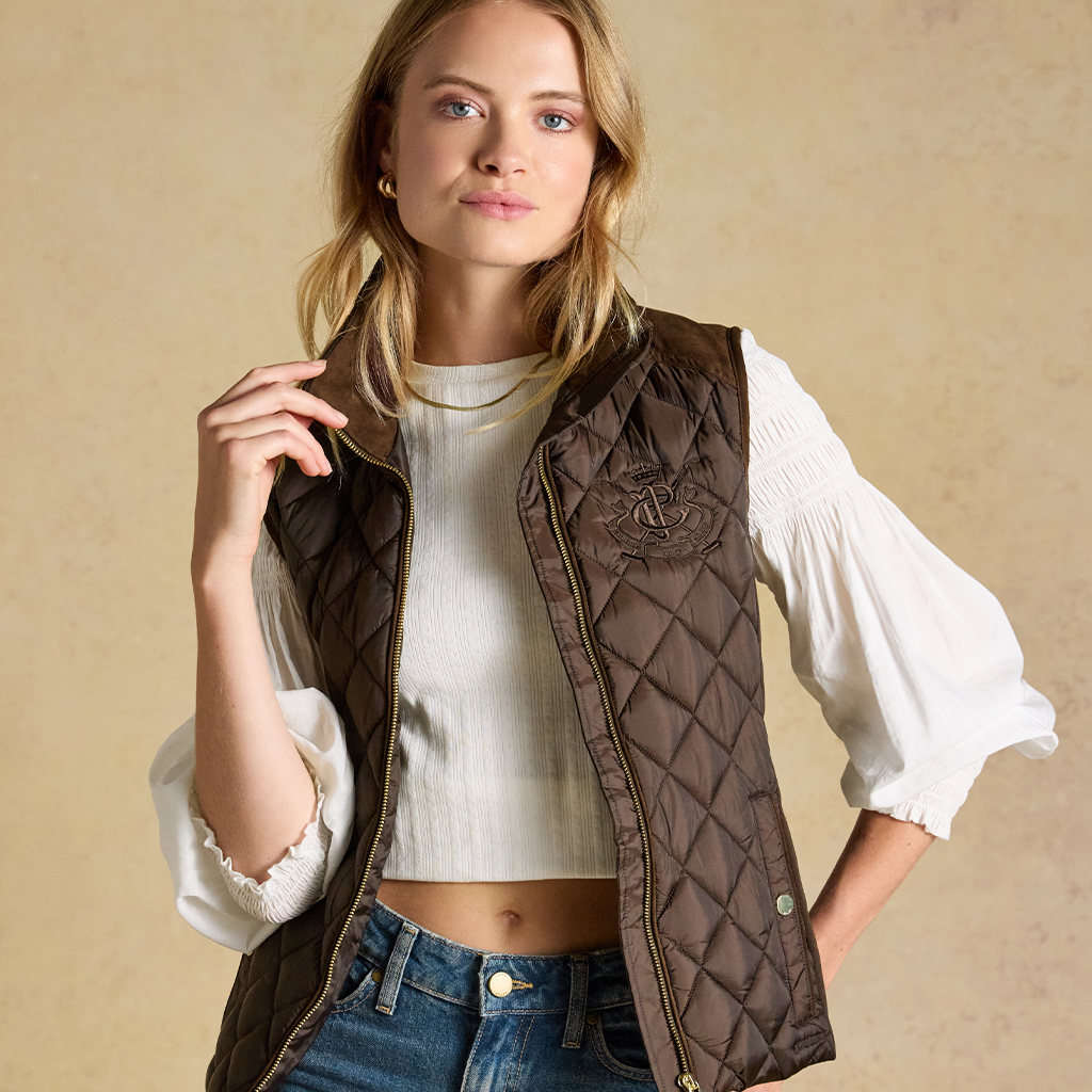 Joules BRAEMAR LUXE Womens Gilets Chocolate Brown