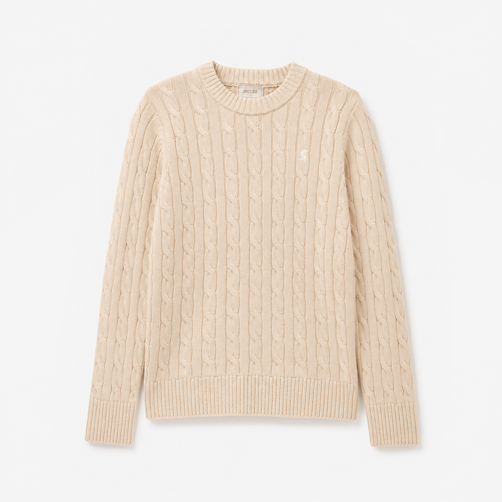 Joules CLASSIC CABLE Womens Sweaters Oatmeal