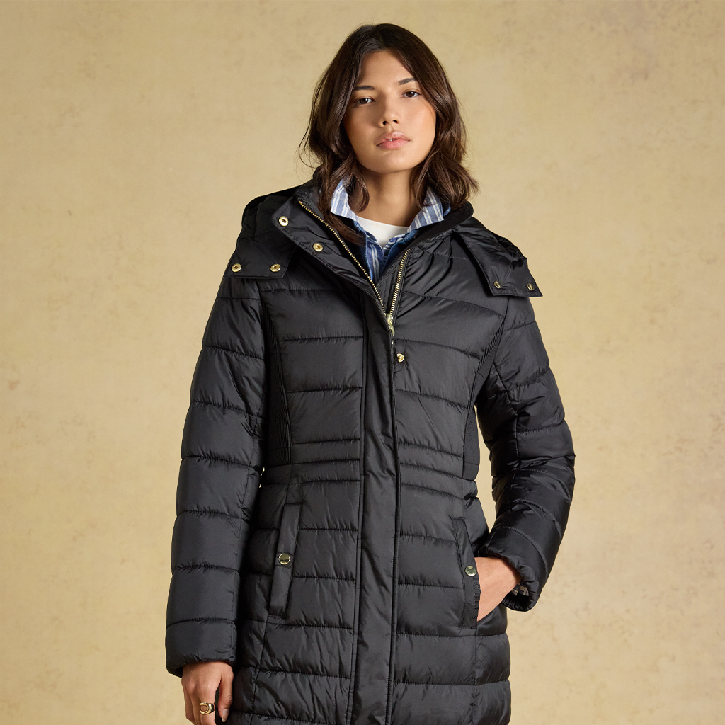 Joules WINDBOROUGH Womens Longline Jackets Black