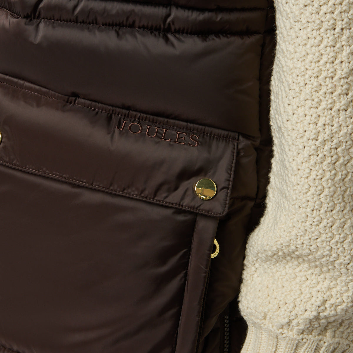 Joules WINDERMERE Womens Gilets Chocolate Brown