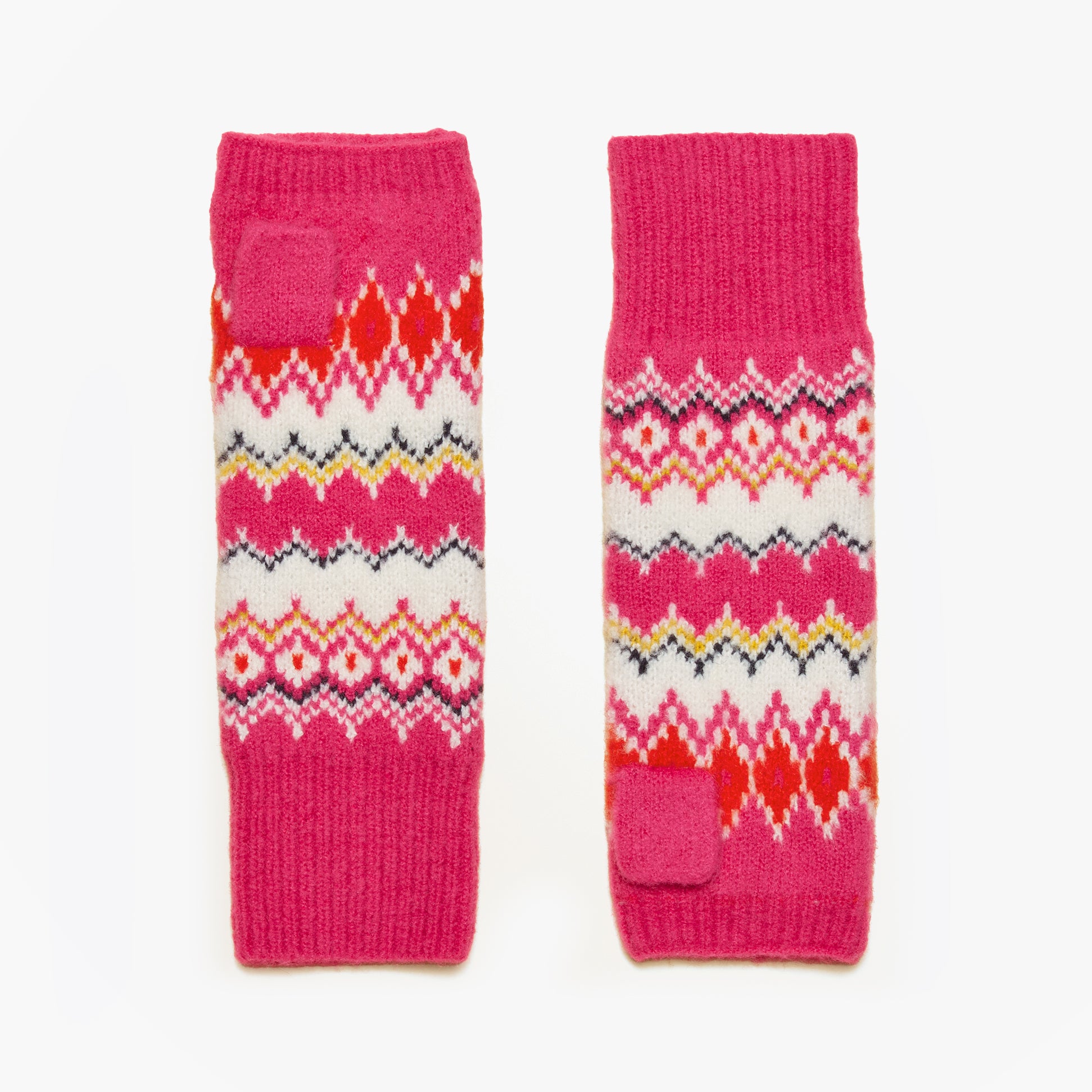 Joules Joules KARA Fingerless Fairisle Glove Pink
