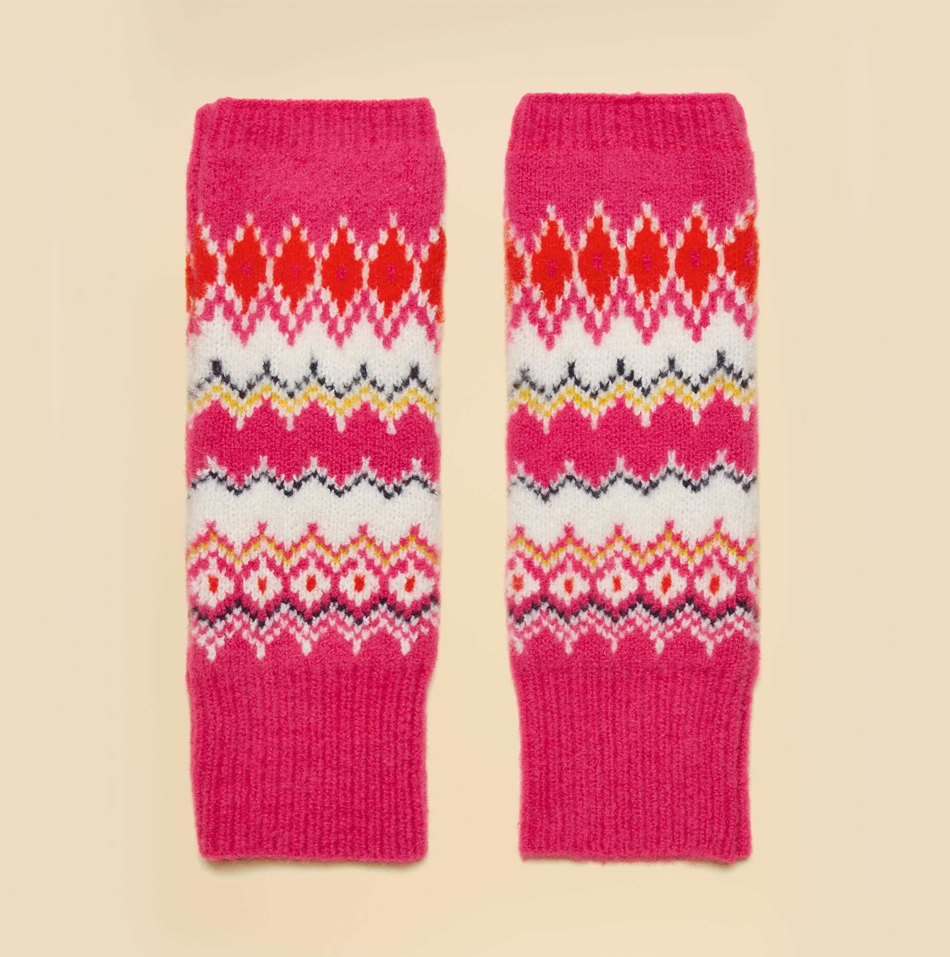 Joules Joules KARA Fingerless Fairisle Glove Pink
