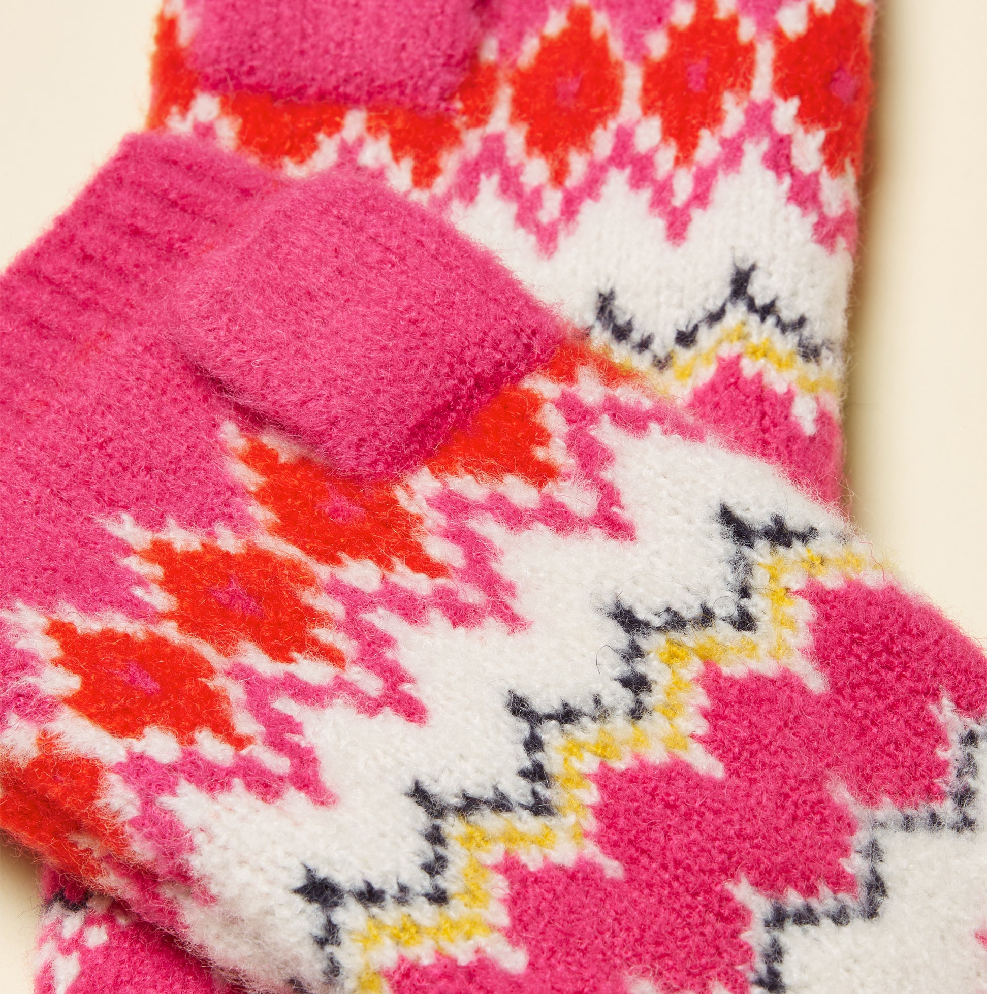 Joules Joules KARA Fingerless Fairisle Glove Pink