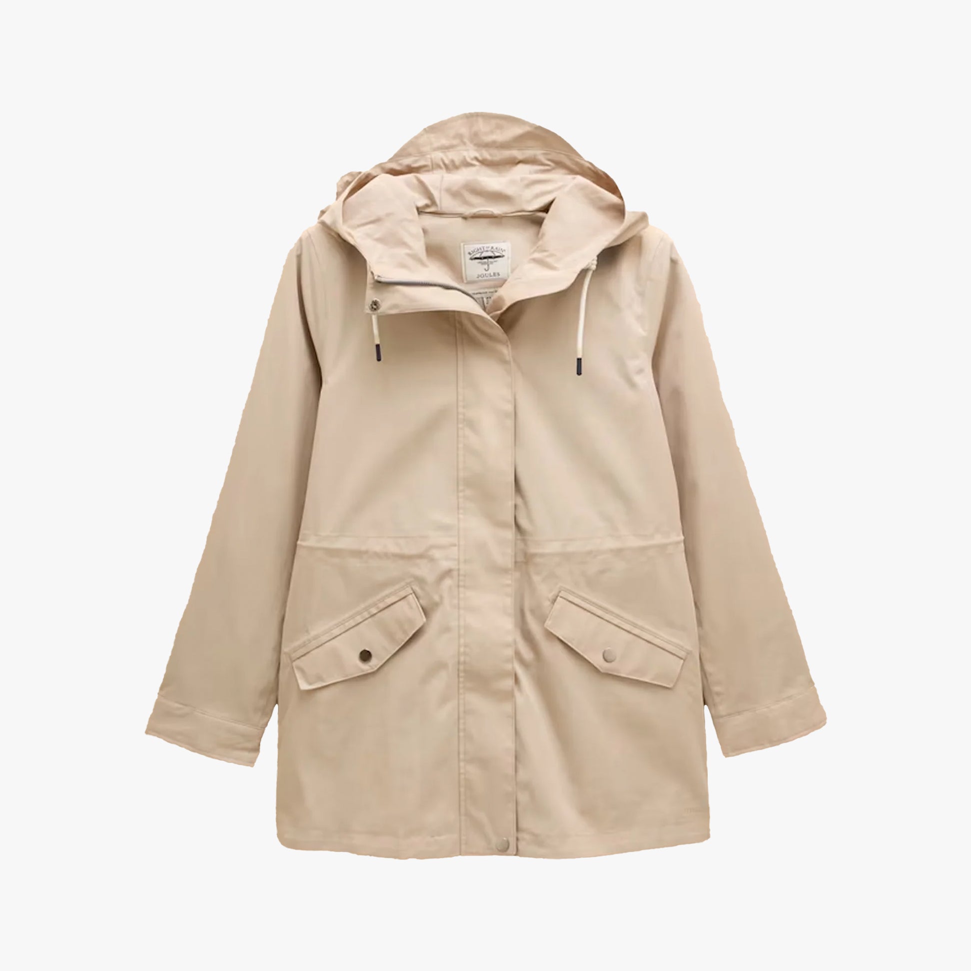 Joules PORTWELL Waterproof Hoodie Raincoat With Adjustable Waist Neutral