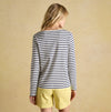 Joules Harbour Boat Neck 100% Cotton Breton Top Cream/Navy