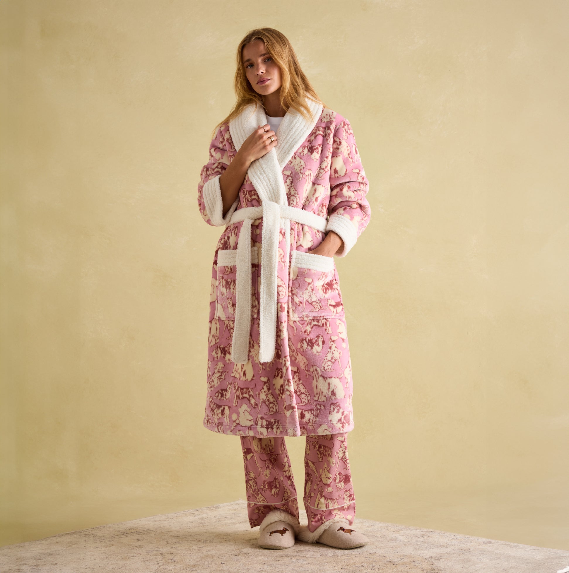 Joules MATILDA Womens Night Gown Pink Dogs
