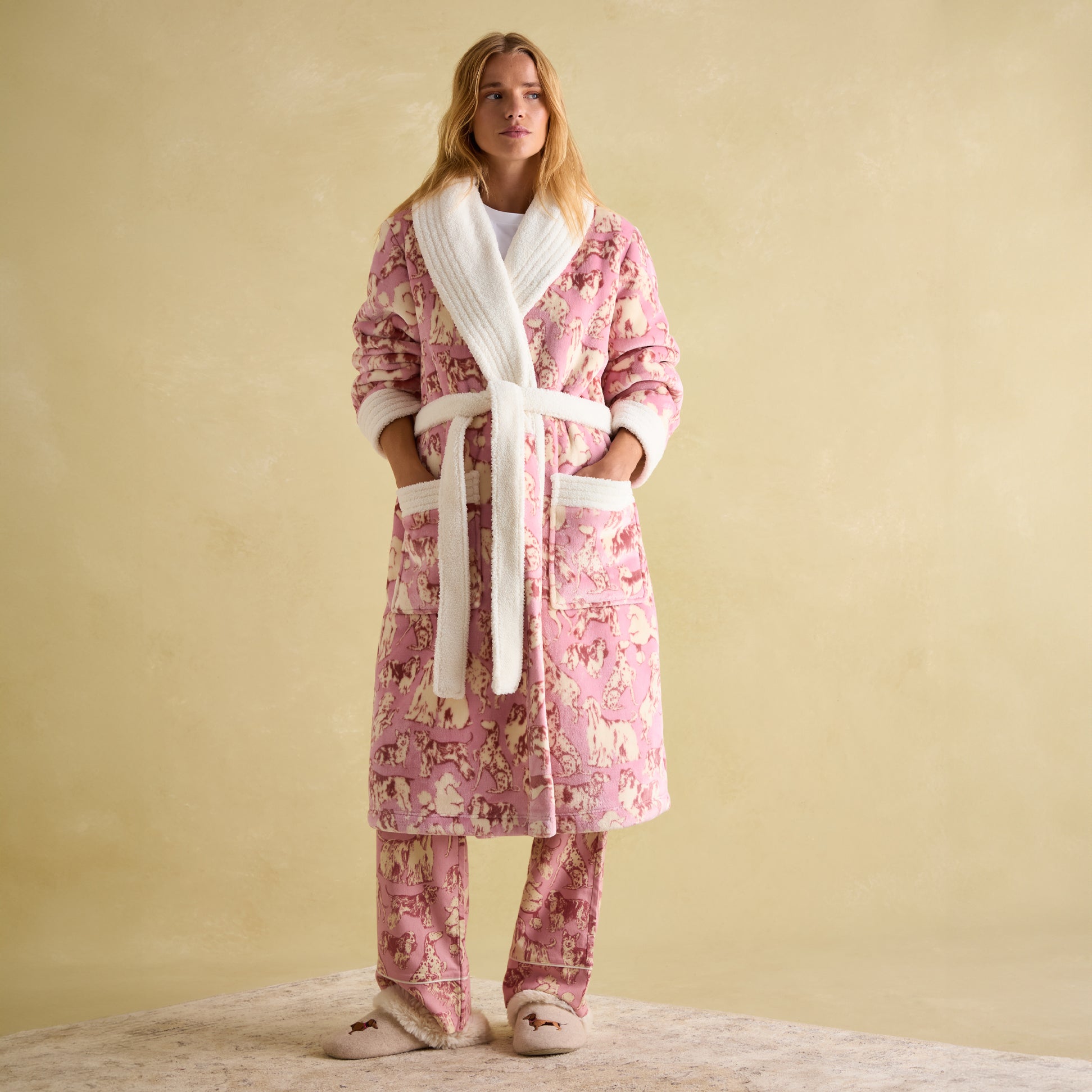 Joules MATILDA Womens Night Gown Pink Dogs