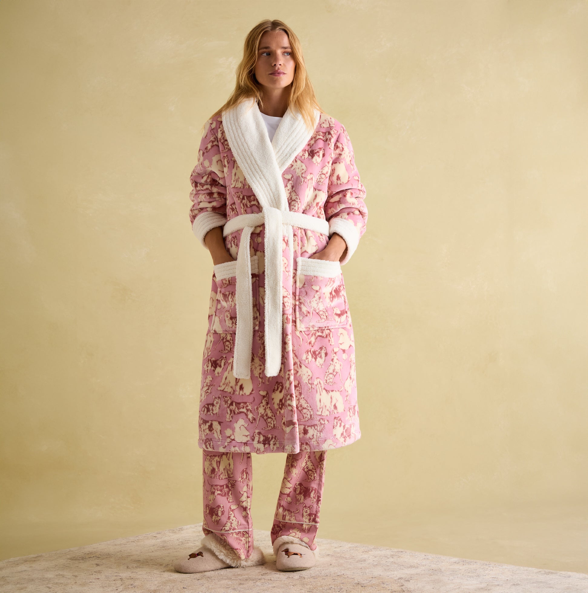 Joules MATILDA Womens Night Gown Pink Dogs