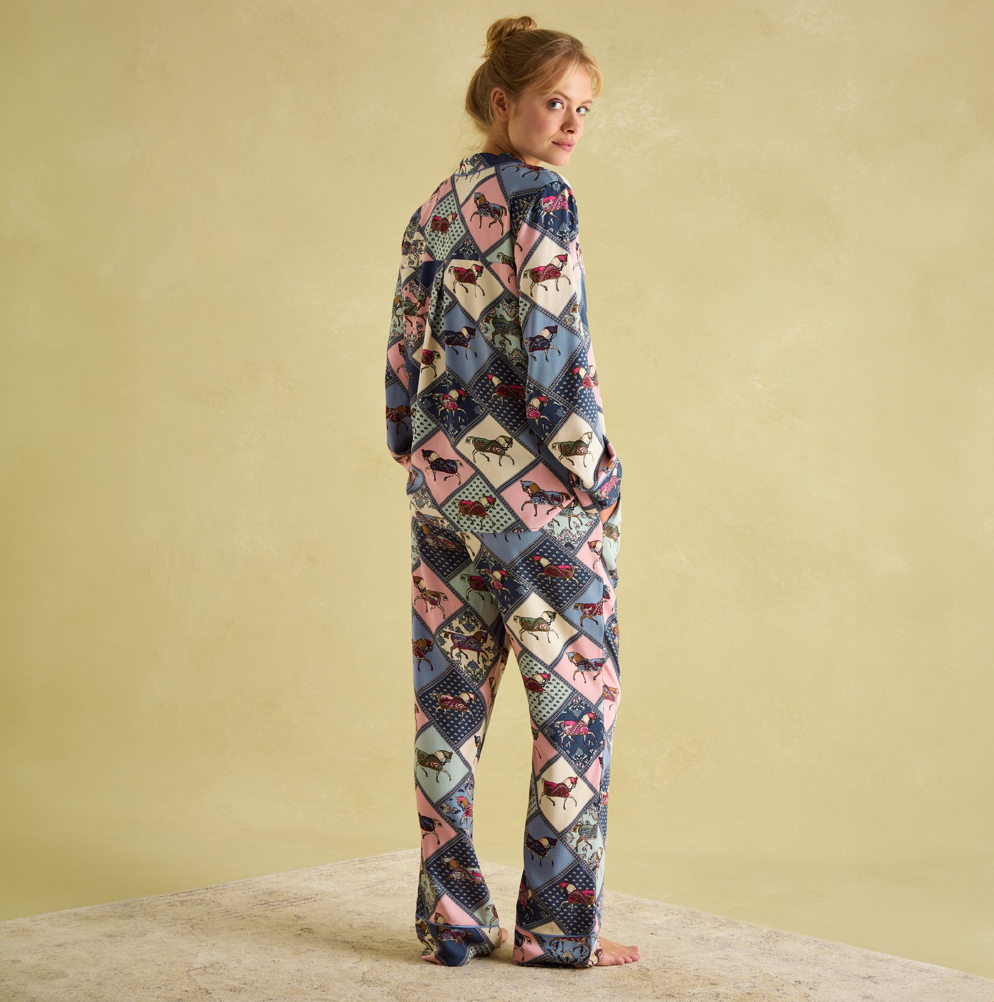 Joules ALMA Womens Pyjama Set Horse Multi
