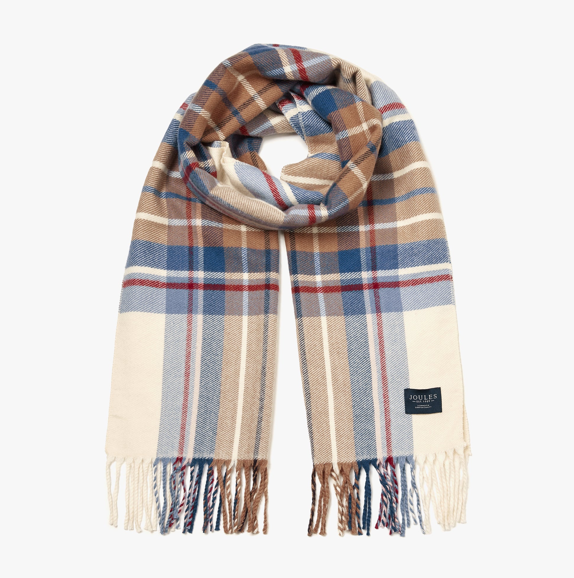Joules LANGTREE Womens Scarf Cream Check