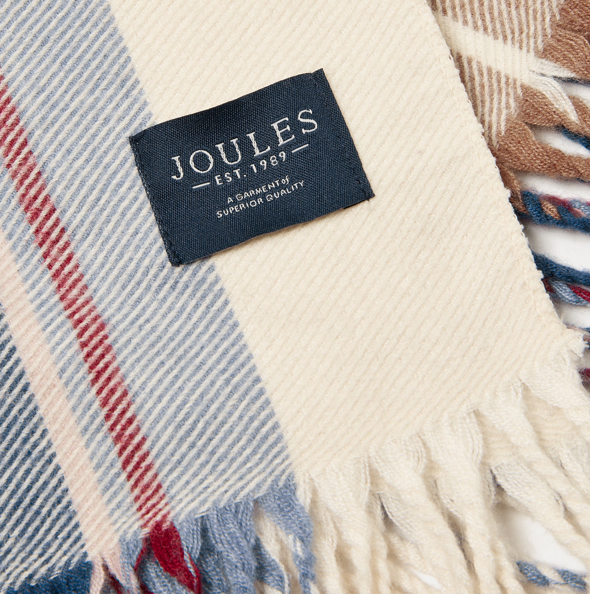 Joules LANGTREE Womens Scarf Cream Check