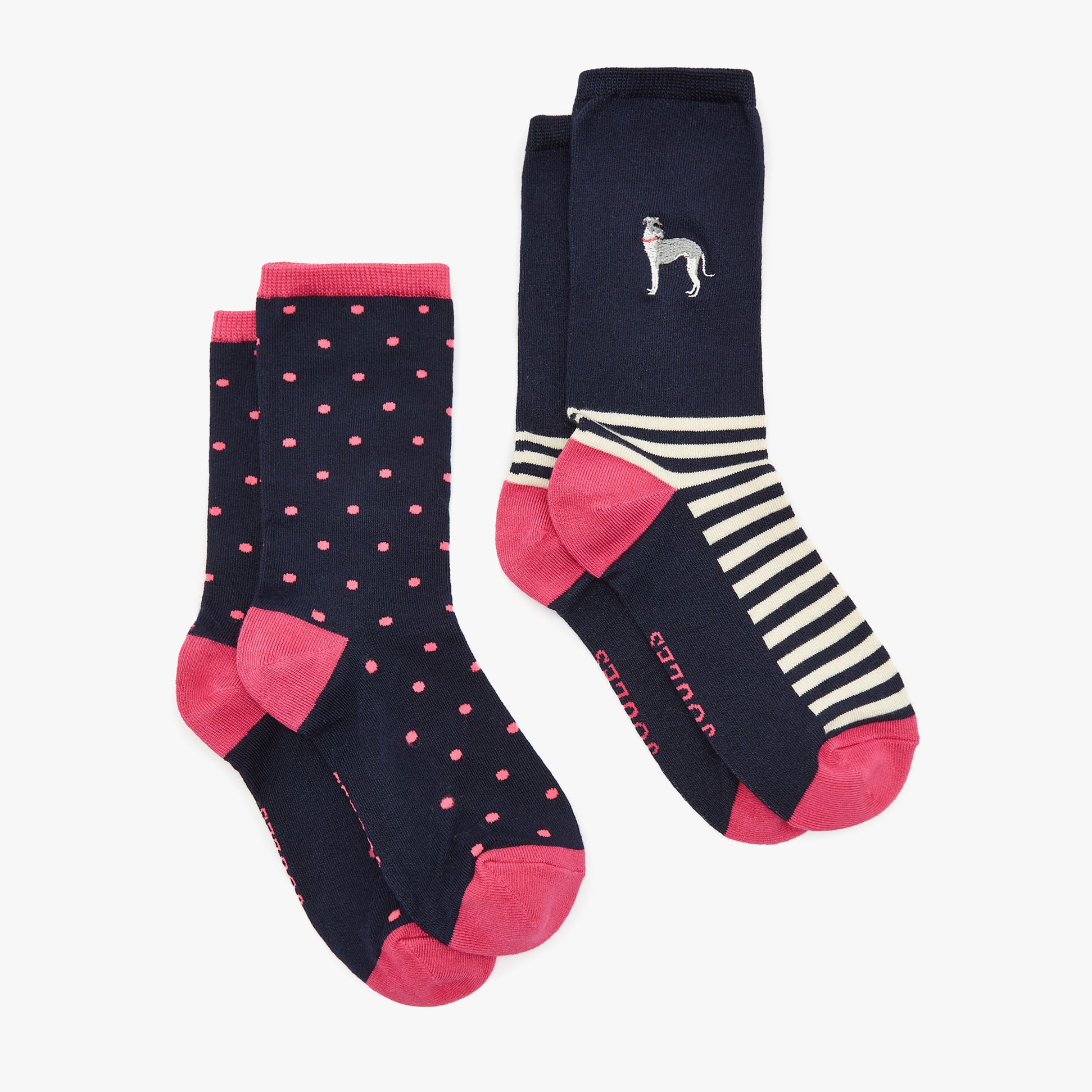 Joules EVERYDAY 2-Pack  Womens Socks Navy Dog