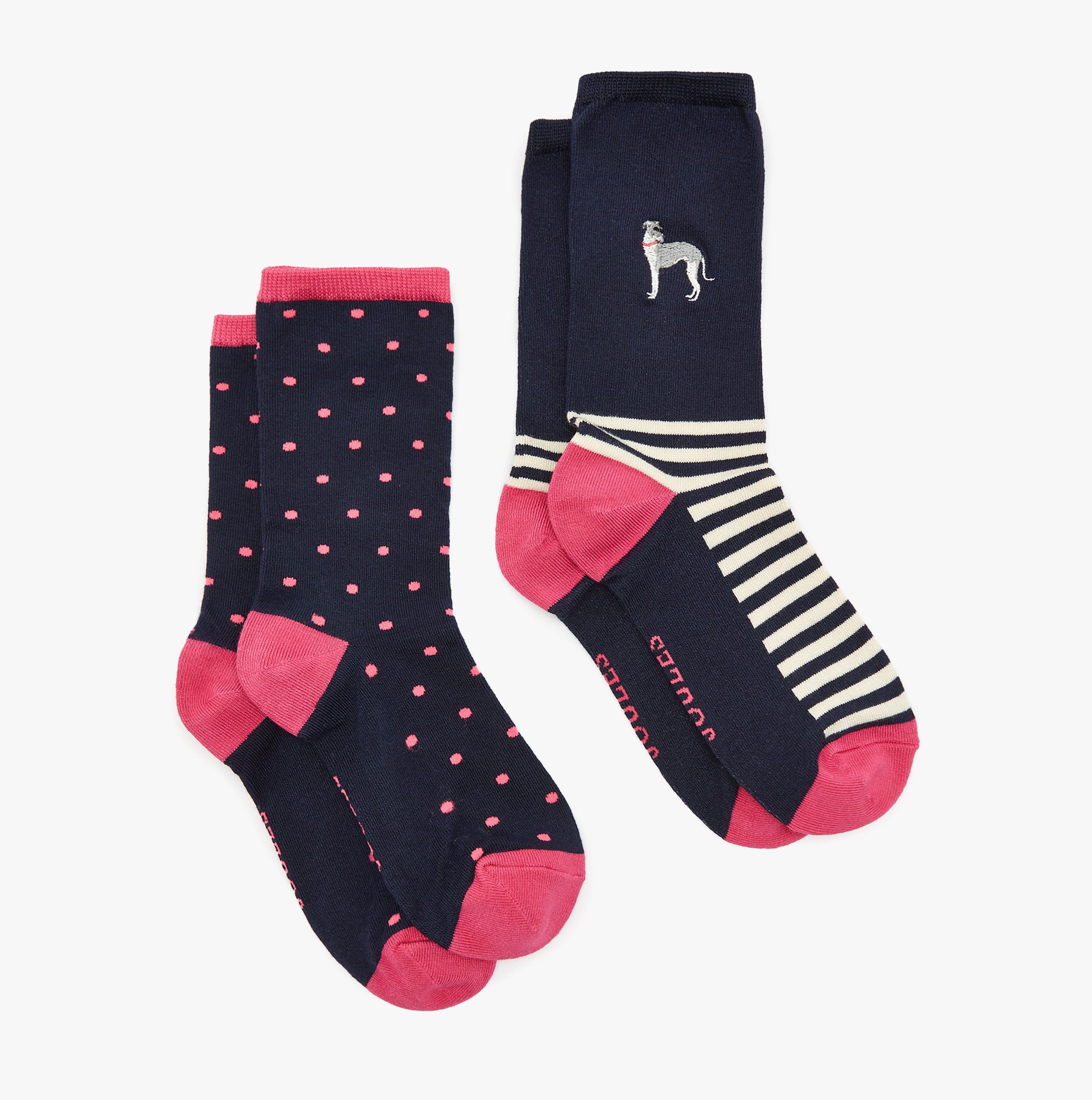 Joules EVERYDAY 2-Pack  Womens Socks Navy Dog