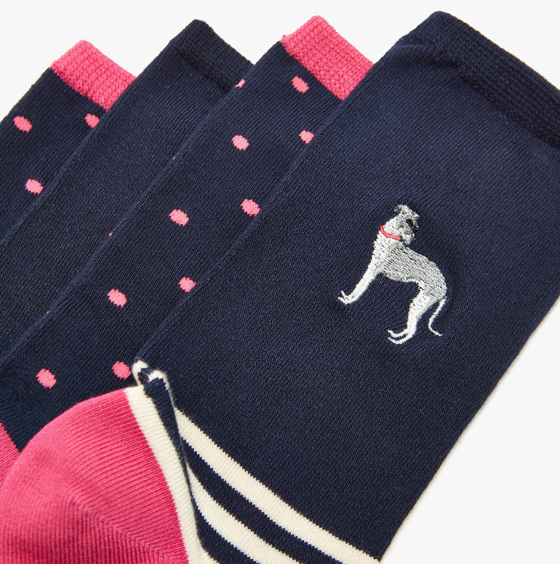 Joules EVERYDAY 2-Pack  Womens Socks Navy Dog