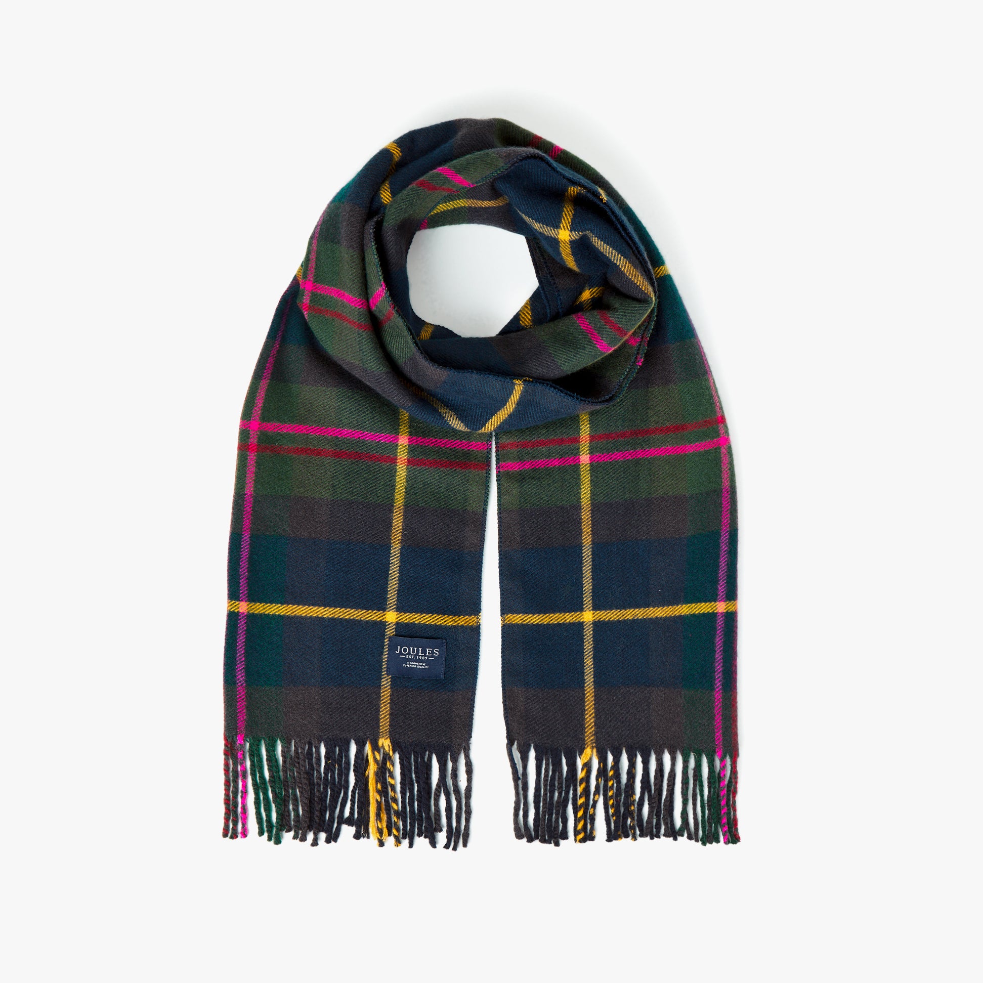 Joules LANGTREE Womens Scarf Navy Check