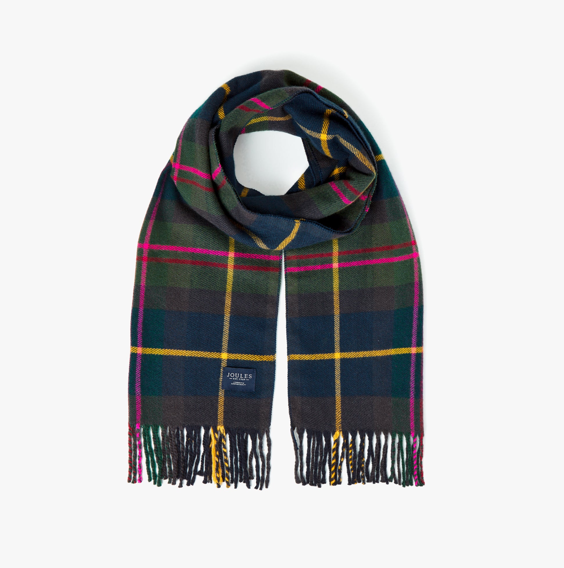 Joules LANGTREE Womens Scarf Navy Check