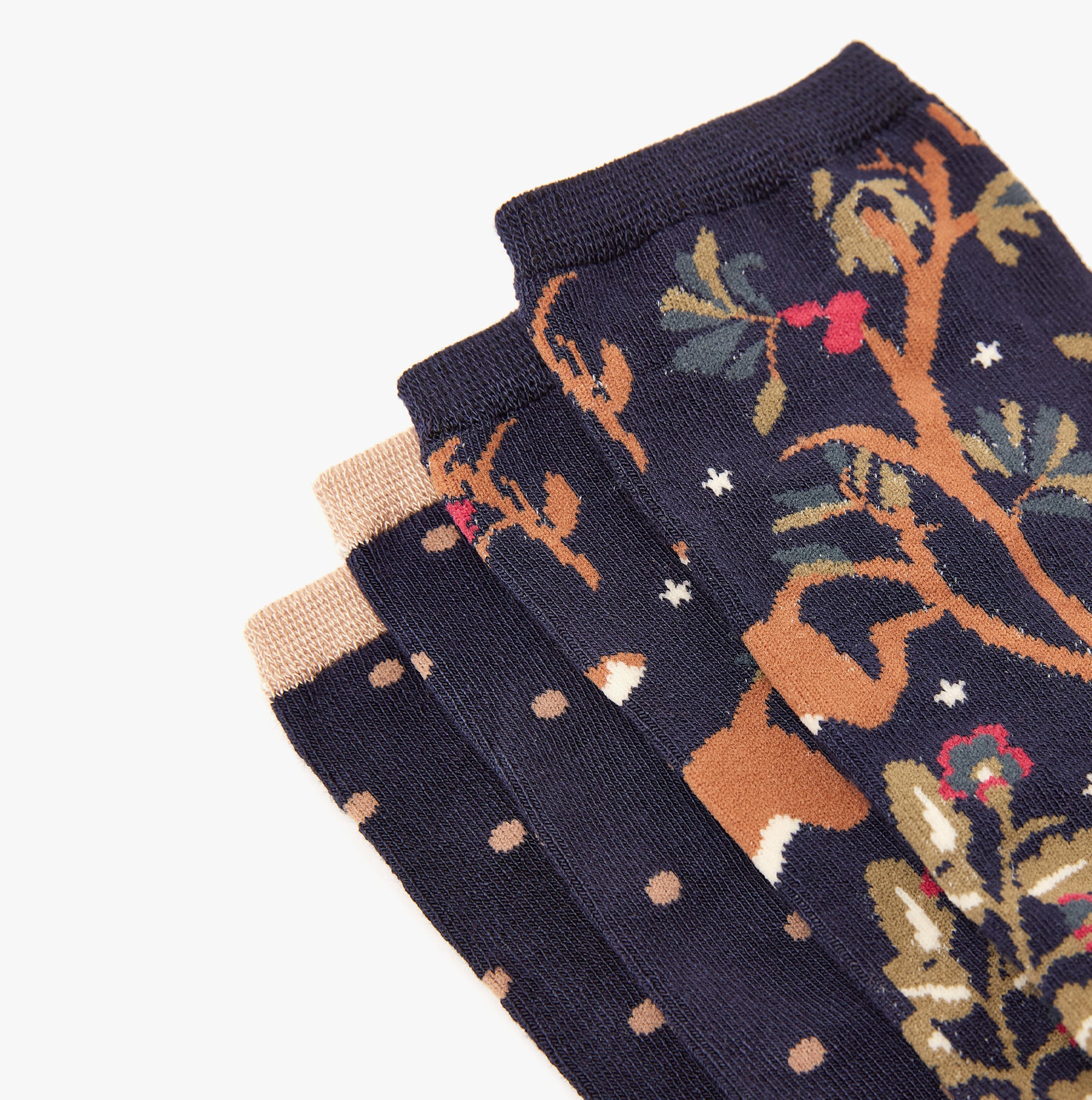 Joules EVERYDAY 2-Pack Womens Socks Navy Wood
