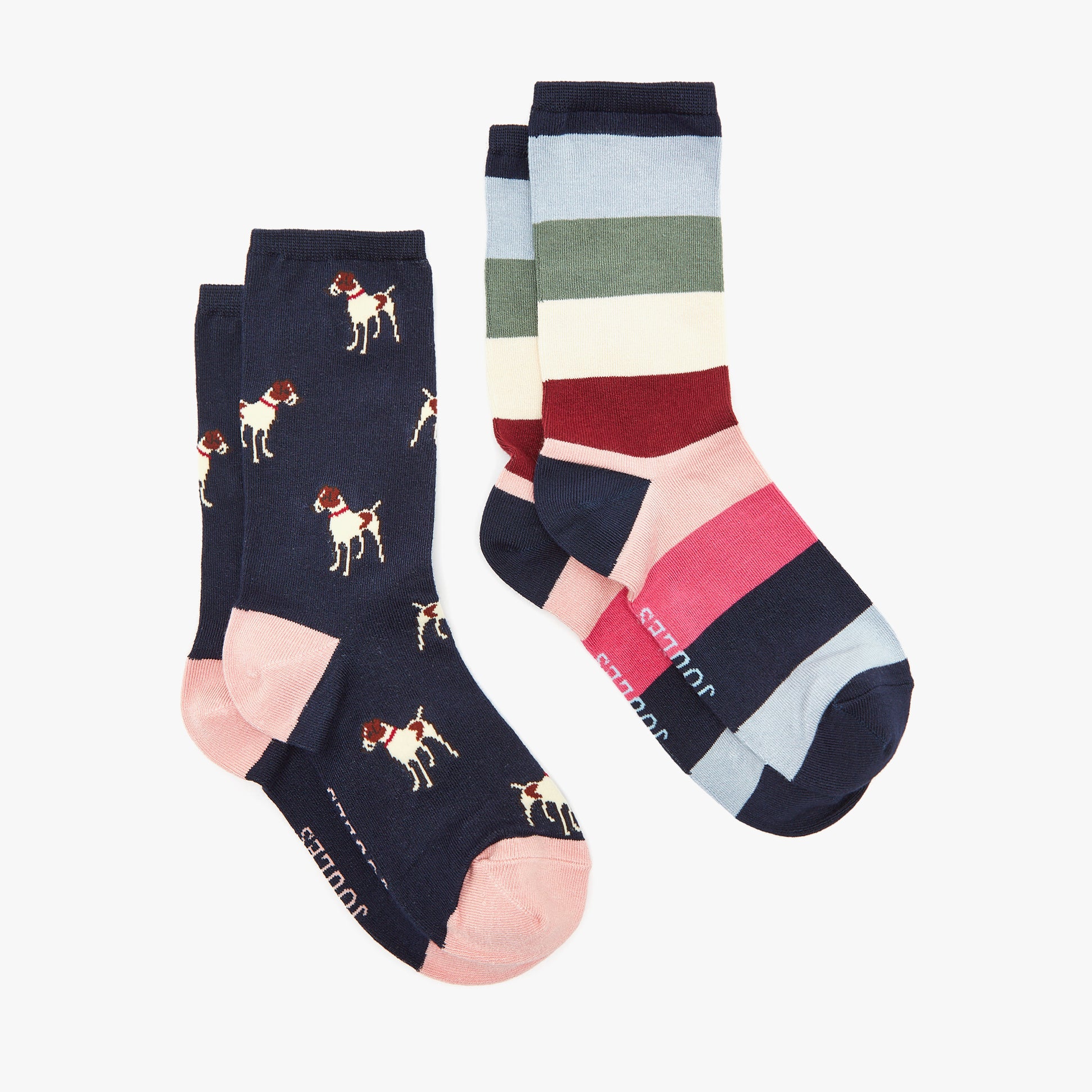 Joules EVERYDAY 2-Pack Womens Socks Navy Patch