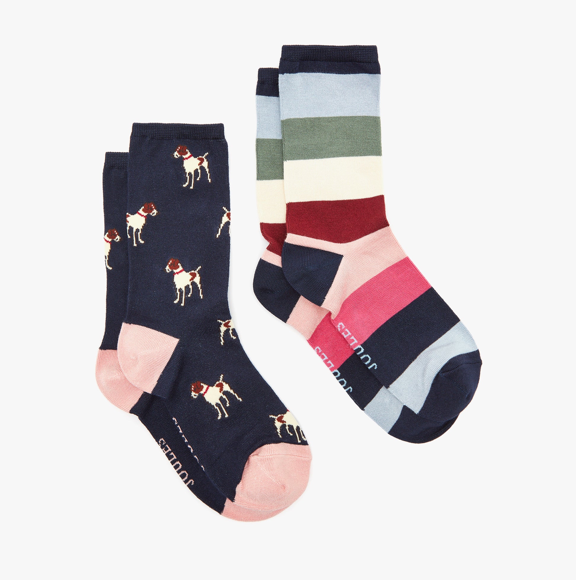 Joules EVERYDAY 2-Pack Womens Socks Navy Patch