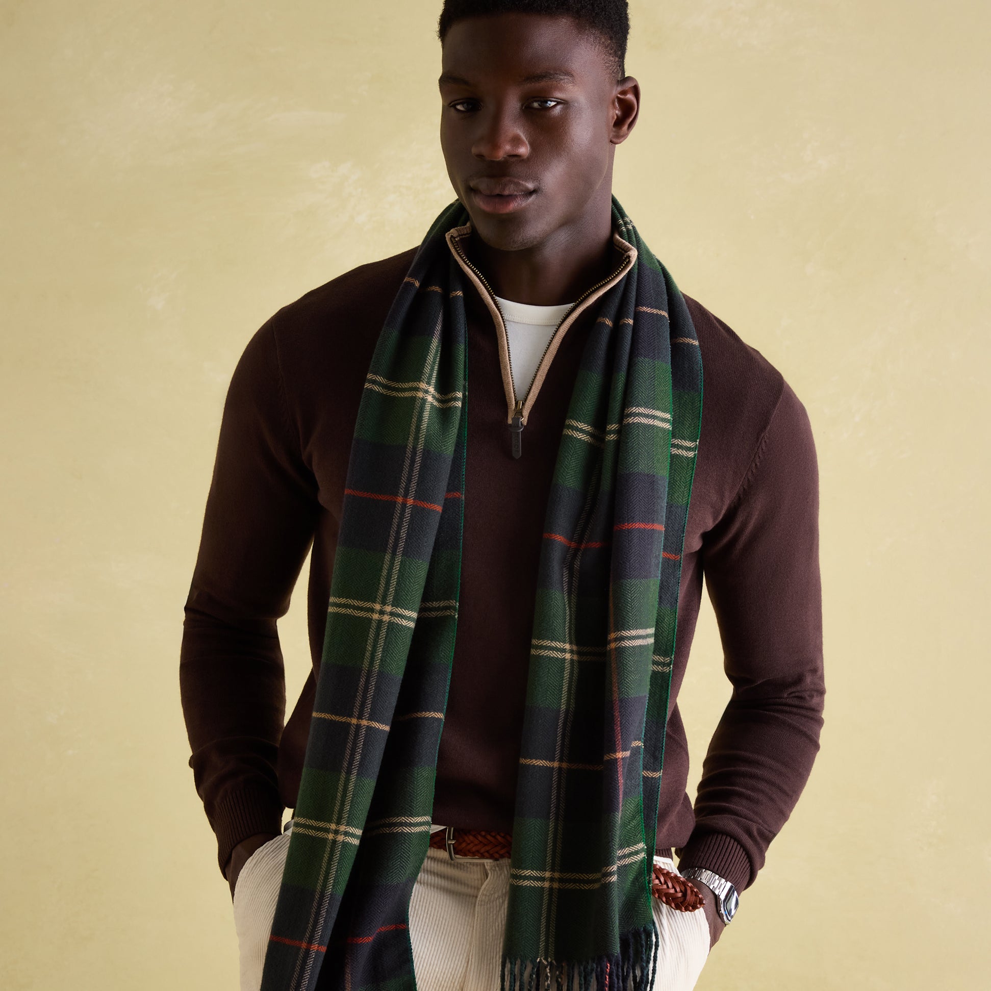 Joules MENS LANGTREE Mens Scarf Navy Check