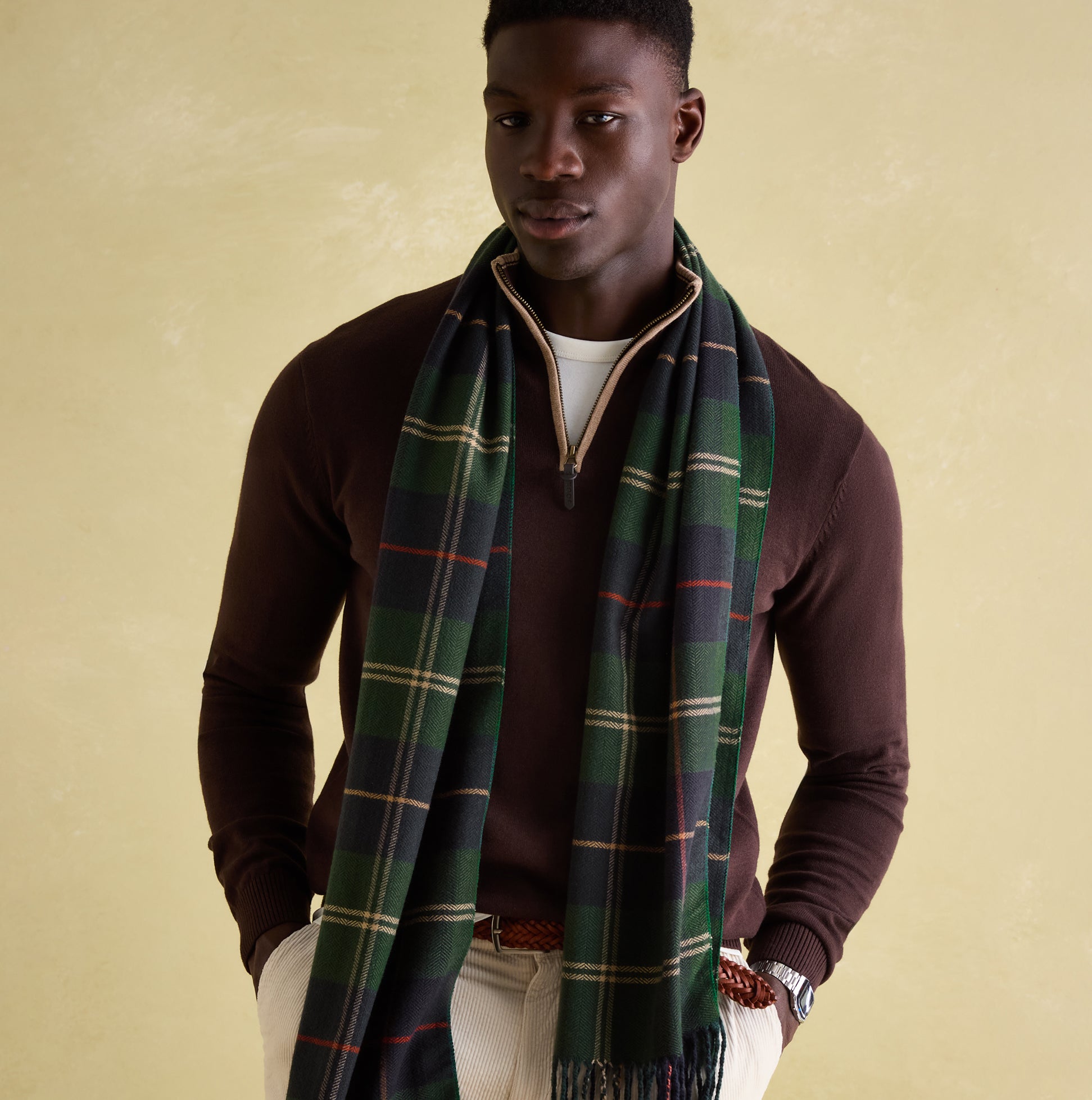 Joules MENS LANGTREE Mens Scarf Navy Check