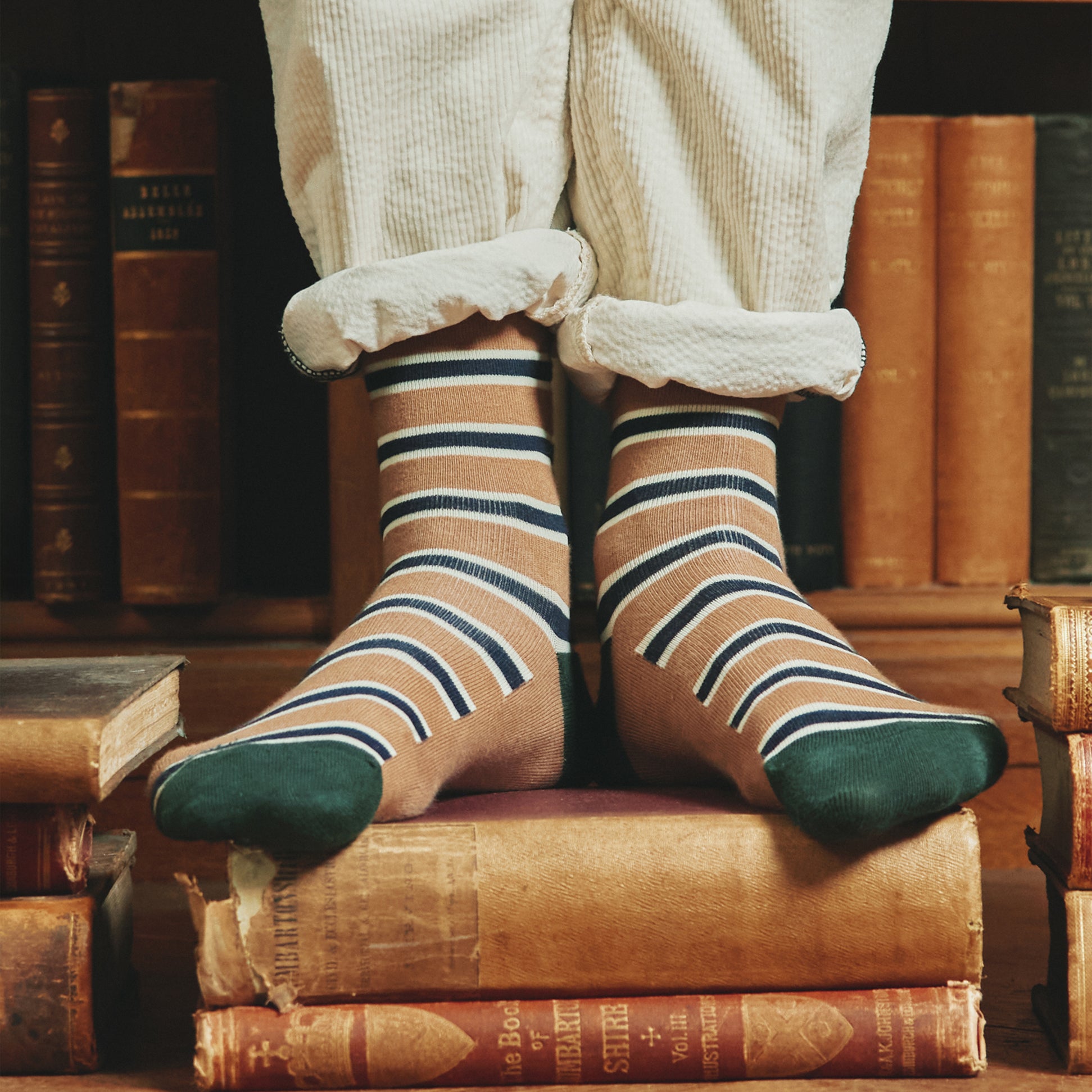 Joules KINGSBURY 2-Pack Mens Socks Navy Camel