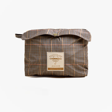 Joules HOLKHAM Waterproof Packable Raincoat With Hood Brown Check