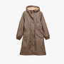 Joules HOLKHAM Waterproof Packable Raincoat With Hood Brown Check front view with hood and pockets