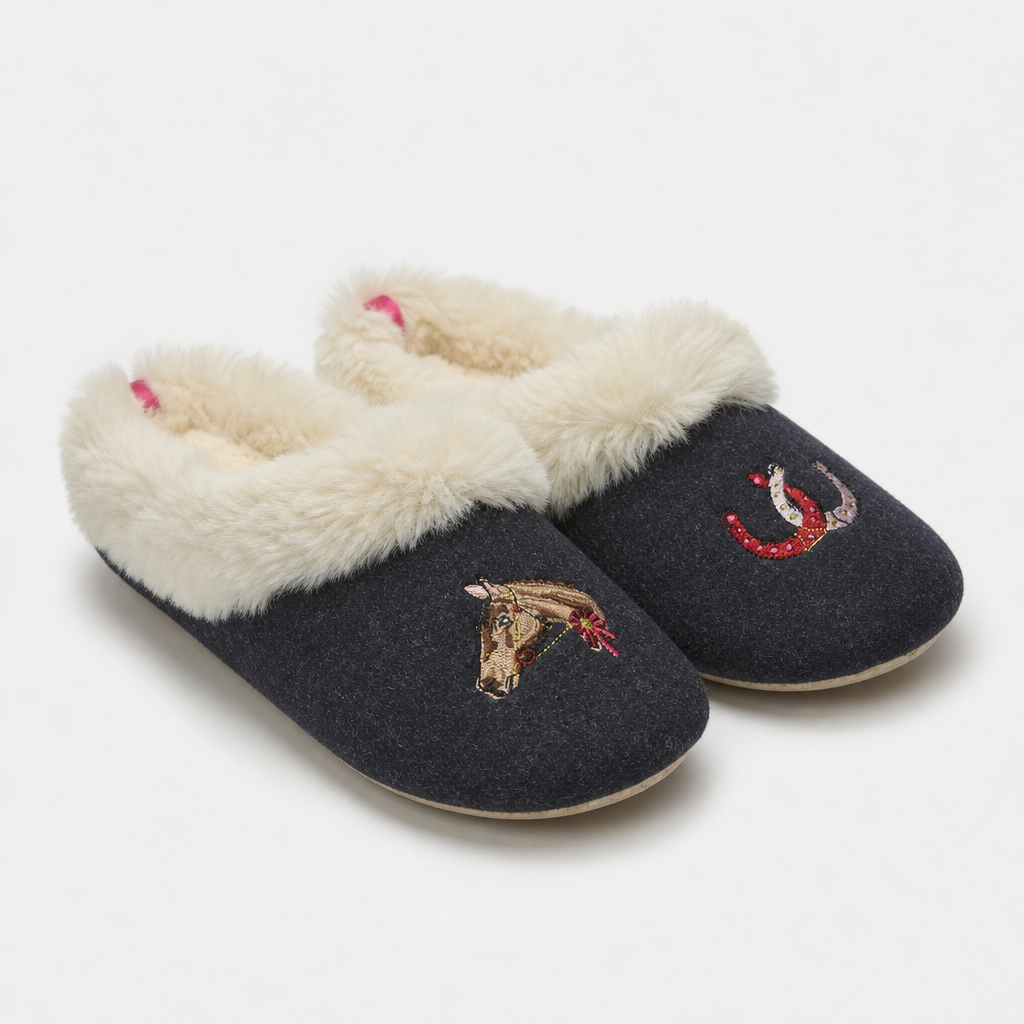 Joules SLIPPET LUXE Womens Mules Navy Horse