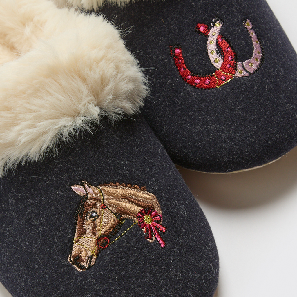 Joules SLIPPET LUXE Womens Mules Navy Horse