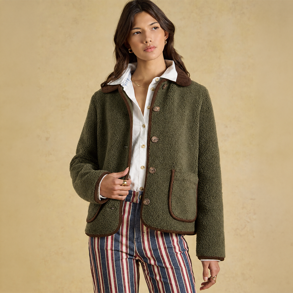 Joules SADIE SHORT Womens Track Jackets Khaki Green