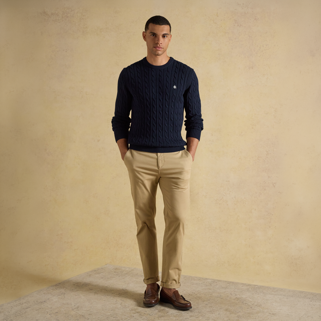 Joules CABLE CREW Mens Sweater Navy