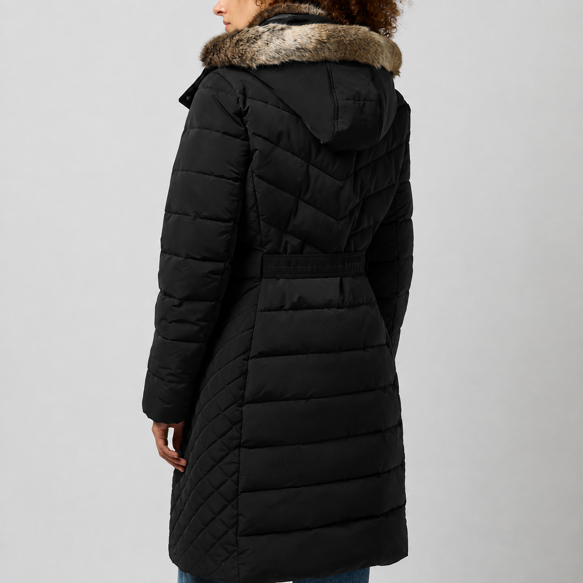 Joules ASPEN LONG Womens Longline Jackets Black