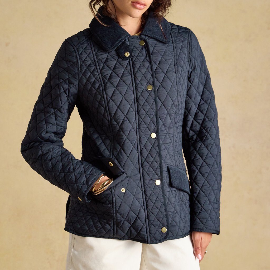 Joules HIGHCLERE Womens Quilted Jackets Navy