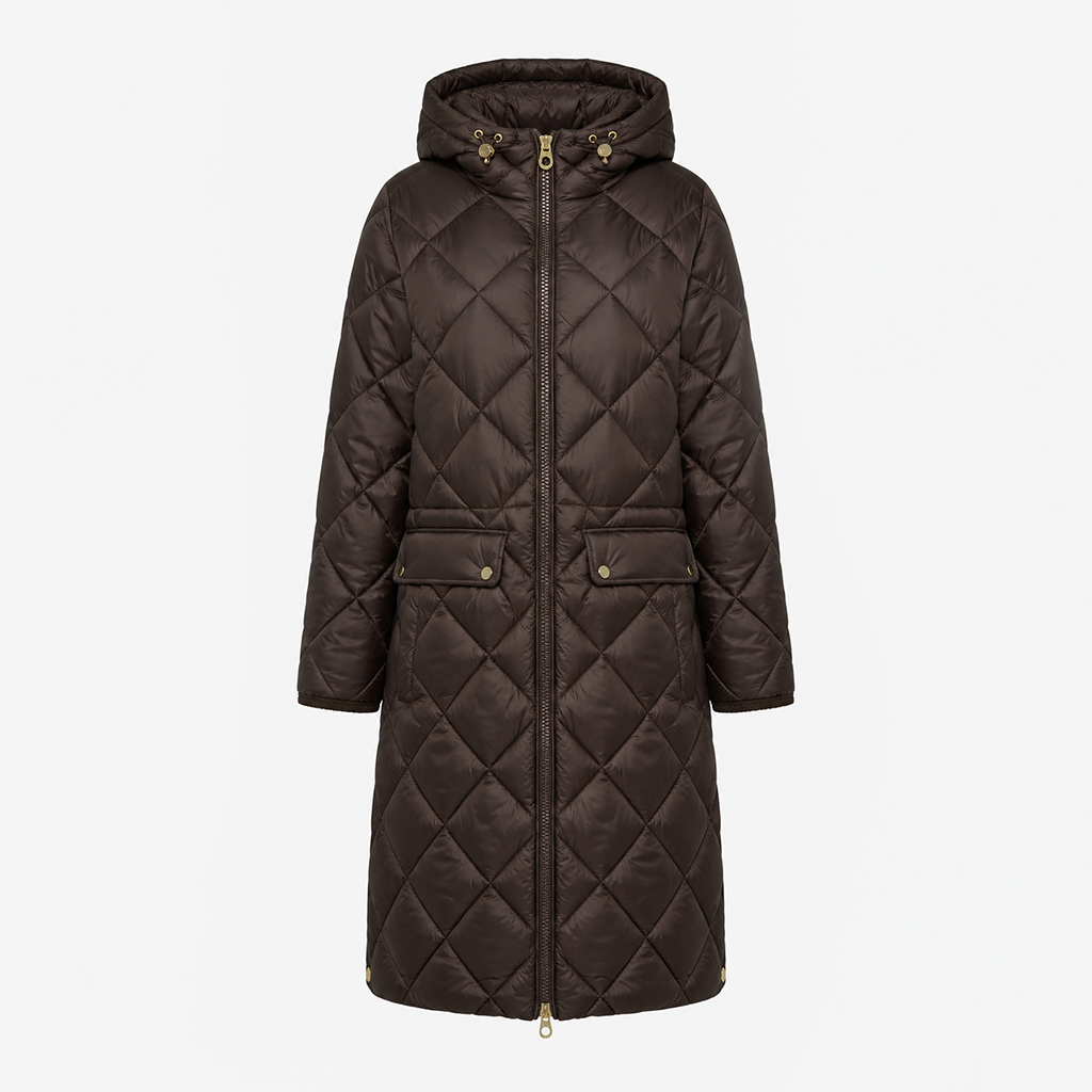 Joules CHESSINGTON Womens Quilted Jacket Chocolate Brown