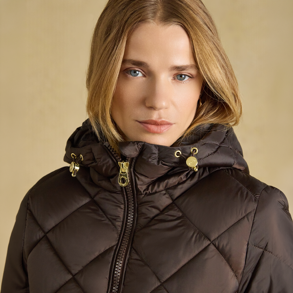 Joules CHESSINGTON Womens Quilted Jacket Chocolate Brown