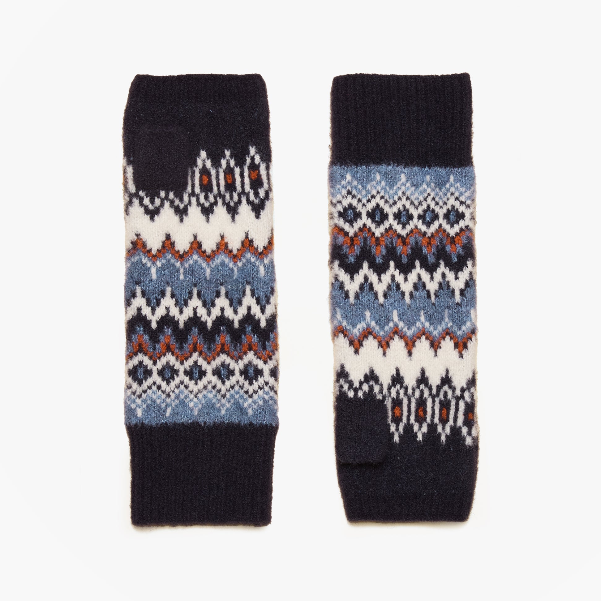 Joules KARA Fingerless Fairisle Glove Navy