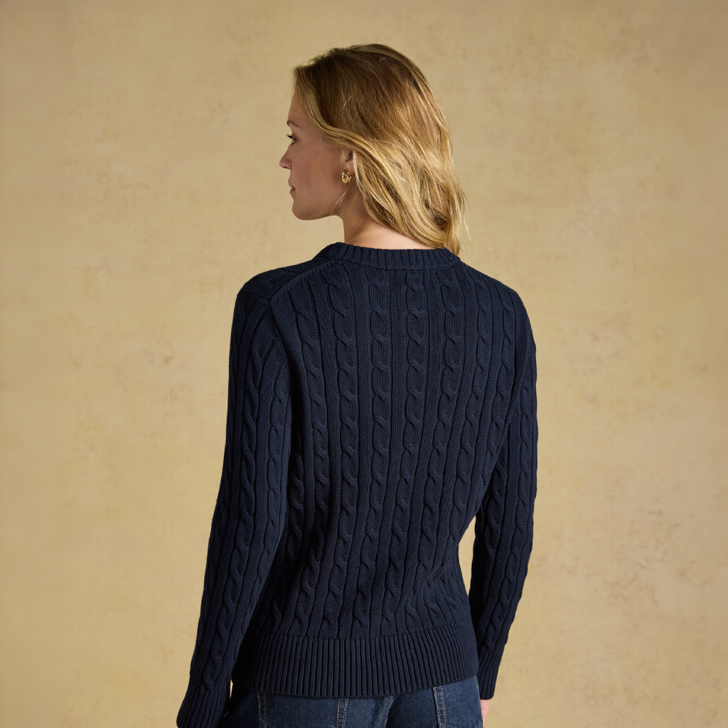 Joules CLASSIC CABLE Womens Sweaters Navy