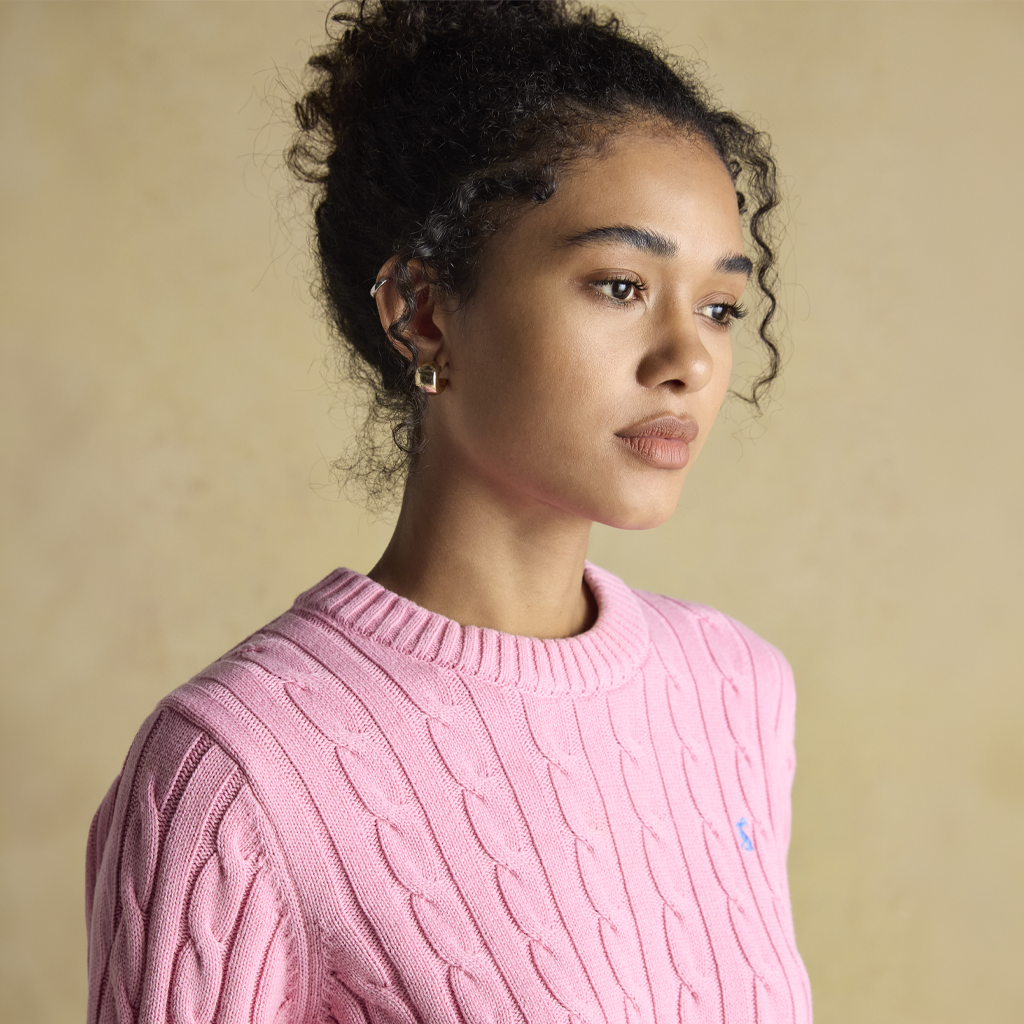 Joules CLASSIC CABLE Womens Sweaters Pink
