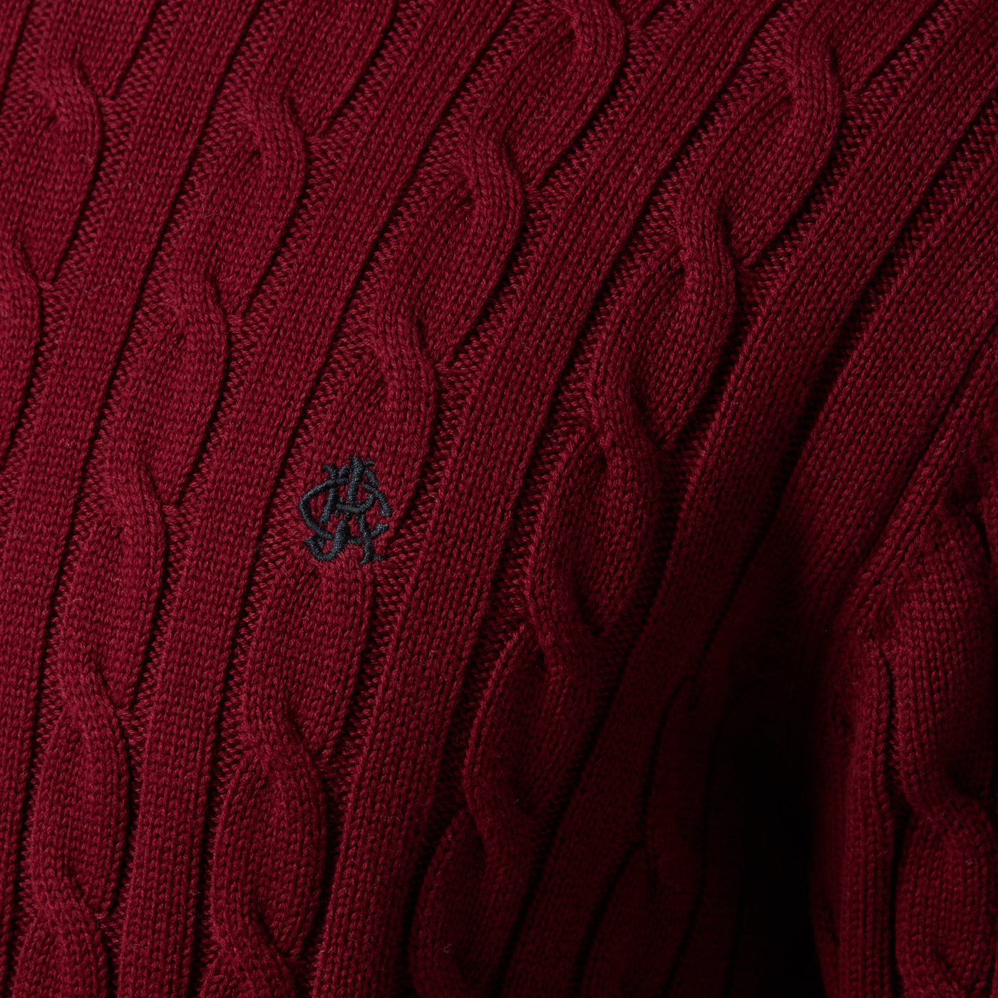 Joules CABLE CREW Mens Sweater Burgundy Red