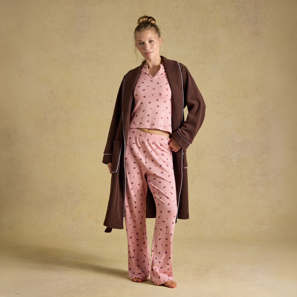 Joules POINTELLE Ladies Pyjama Set Pink Floral