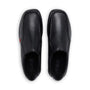 Kickers 114227 FRAGMA SLIP Boys School Shoes in Black, top-down view showing pronounced toe seam and smooth finish