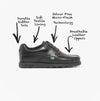 Kickers 114243 FRAGMA LACE 4 EYE Boys School Shoes Black
