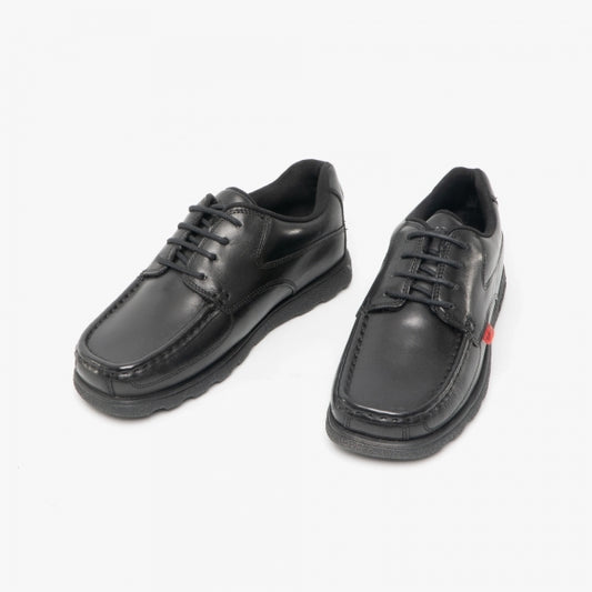 Kickers 114243 FRAGMA LACE 4 EYE Boys School Shoes Black