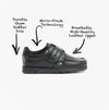 Kickers 114862 FRAGMA STRAP Boys School Shoes Black