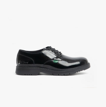 Kickers FINLEY LO Girls Leather Derby Shoes Patent Black