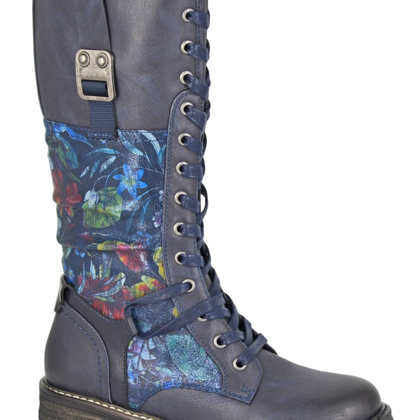 Cipriata ABELA Womens Tall Boots Navy/Floral