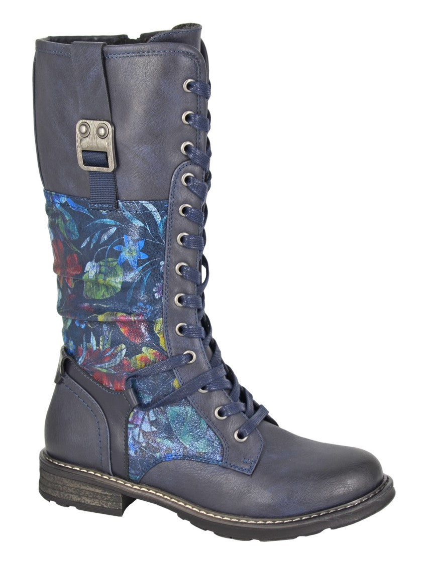 Cipriata ABELA Womens Tall Boots Navy/Floral