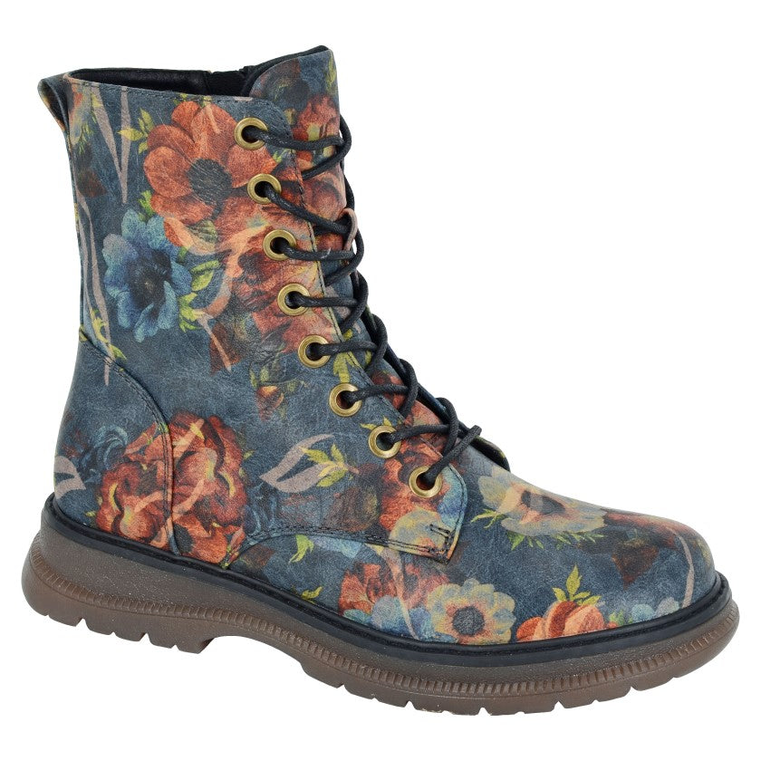 Cipriata AMBRETTA Womens Ankle Boots Blue Multi Floral