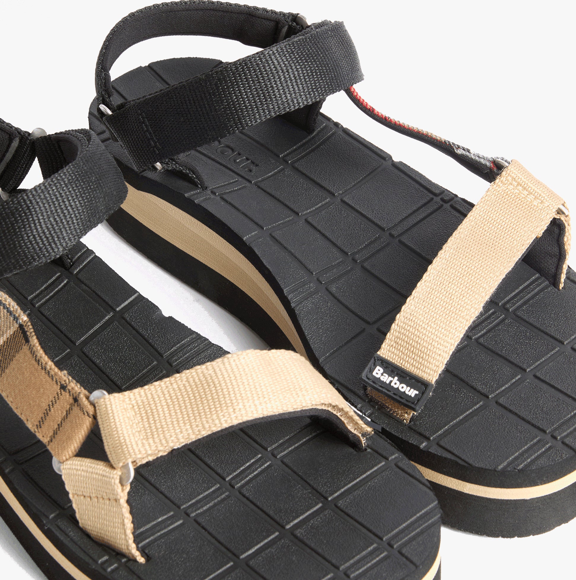 Barbour MILA Womens Ankle Strap Sandals Black/Dress Tartan